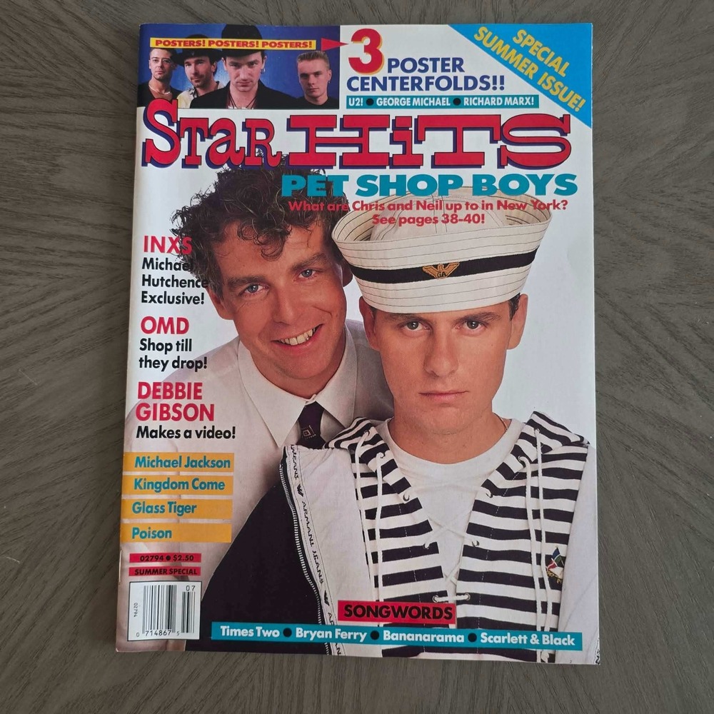 Vintage Star Hits Magazine July August 1988 Pet Shop Boys U2 Michael Jackson 80s